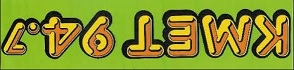 94.7 KMET Green Upside Down Bumper Sticker